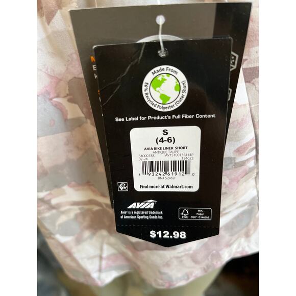 NEW Avia Bike Liner Camo Pink Gray Running Shorts Women’s Size Small - Picture 5 of 7